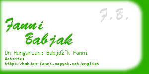 fanni babjak business card